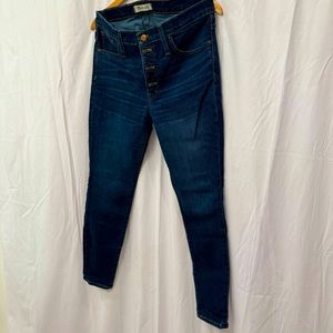 MADEWELL dark blue 9” HIGH-RISE skinny jeans - size 31P